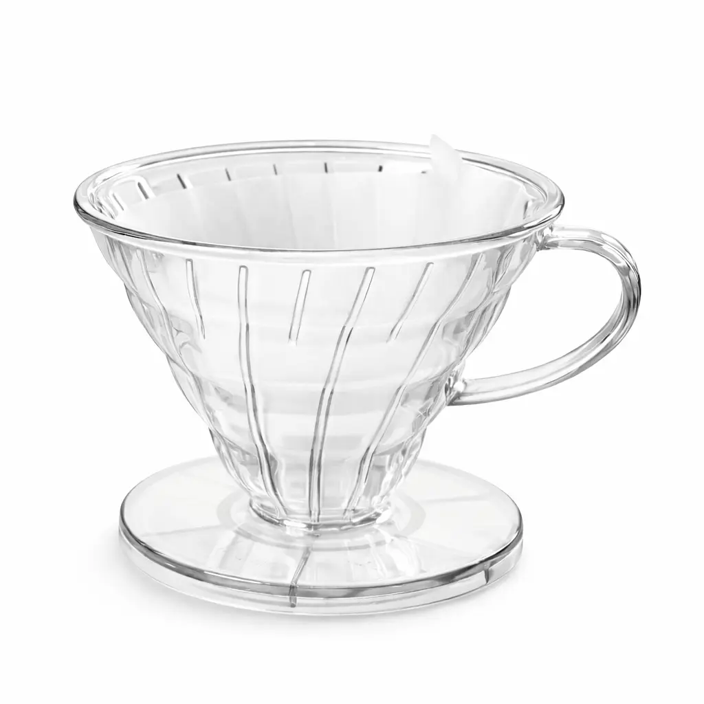 KP15 Transparent Coffee Dripper V60 Plastik 1-4 Cups One Two Cups