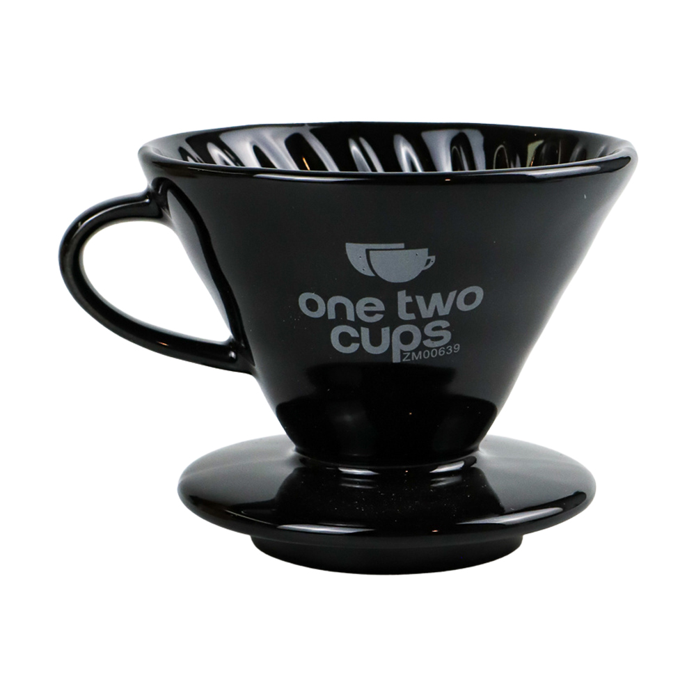 [PKDV047] ZM639 Dripper V60 Keramik 02 Hitam One Two Cups