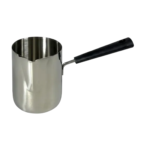 S07 Milk Jug Long Handle 600ml Silver One Two Cups