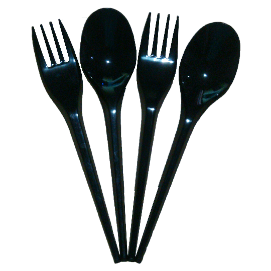 Garpu Makan Plastik Hitam