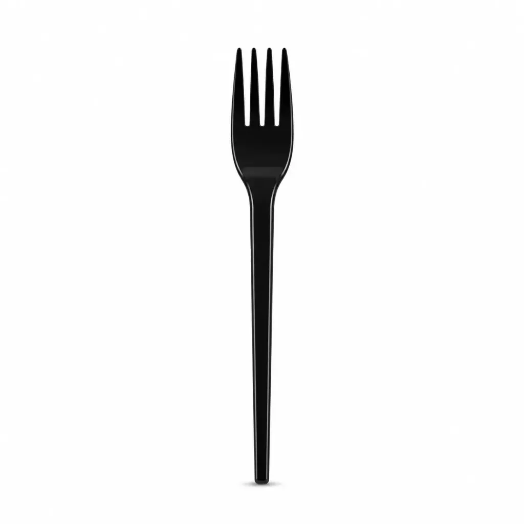 [KAM004] 25 Pcs Garpu Makan Plastik Hitam