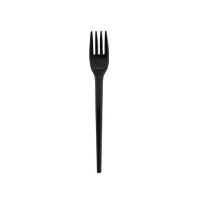 25 Pcs Garpu Makan Plastik Hitam