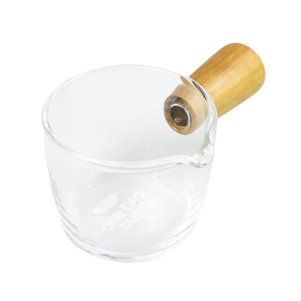 Drohoey 50ml Gelas Pitcher Espresso Shot Measuring Cup Handle Kayu