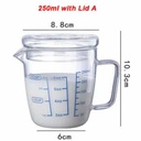 Gelas Teko Susu Kopi Milk Jug Borosilicate Glass Pitcher Flat Lid 500ml - ZM0080