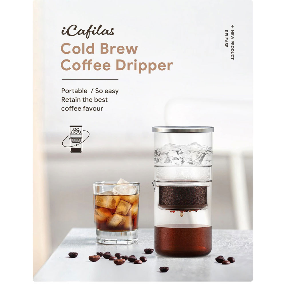iCafilas Cold Brew Coffee Maker Portable Ice Dripper Coffee Pot 300ml - M224