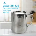 ZM078 Milk Jug 550ml Silver with Scale One Two Cups