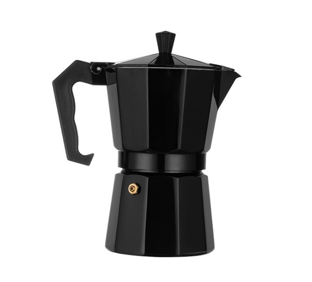 L10 Moka Pot Octagon Hitam 450ml / 9 Cups Espresso Coffee Maker Stovetop One Two Cups