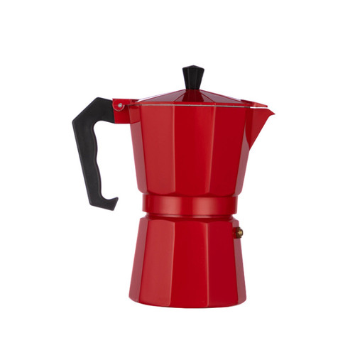 [PKMP011] MX001 Moka Pot Octagon Merah 300ml / 6 Cups Espresso Coffee Maker Stovetop One Two Cups