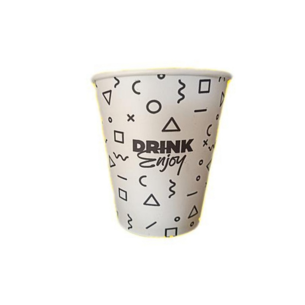 Paper Cup Motif Drink Enjoy 8oz