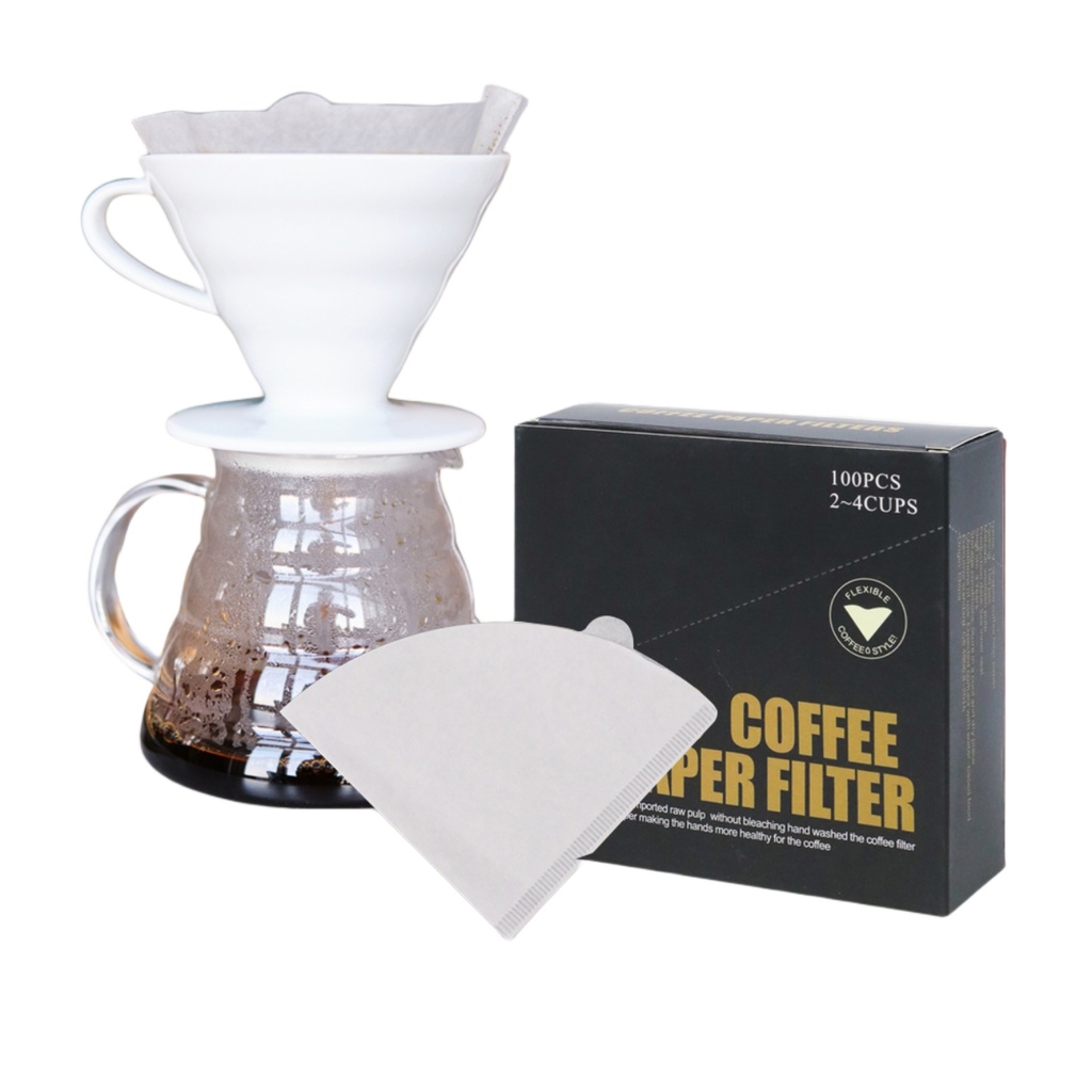 [PKPFK004] V04 White 02 Paper Filter V60 2-4 Cups One Two Cups