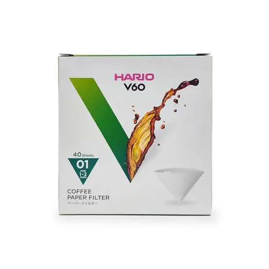 40 Pcs Paper Filter Coffee V60 01 Hario