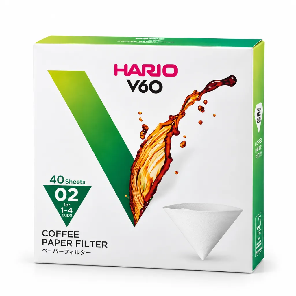 Paper Filter Coffee V60 02 Hario 40 Sheets