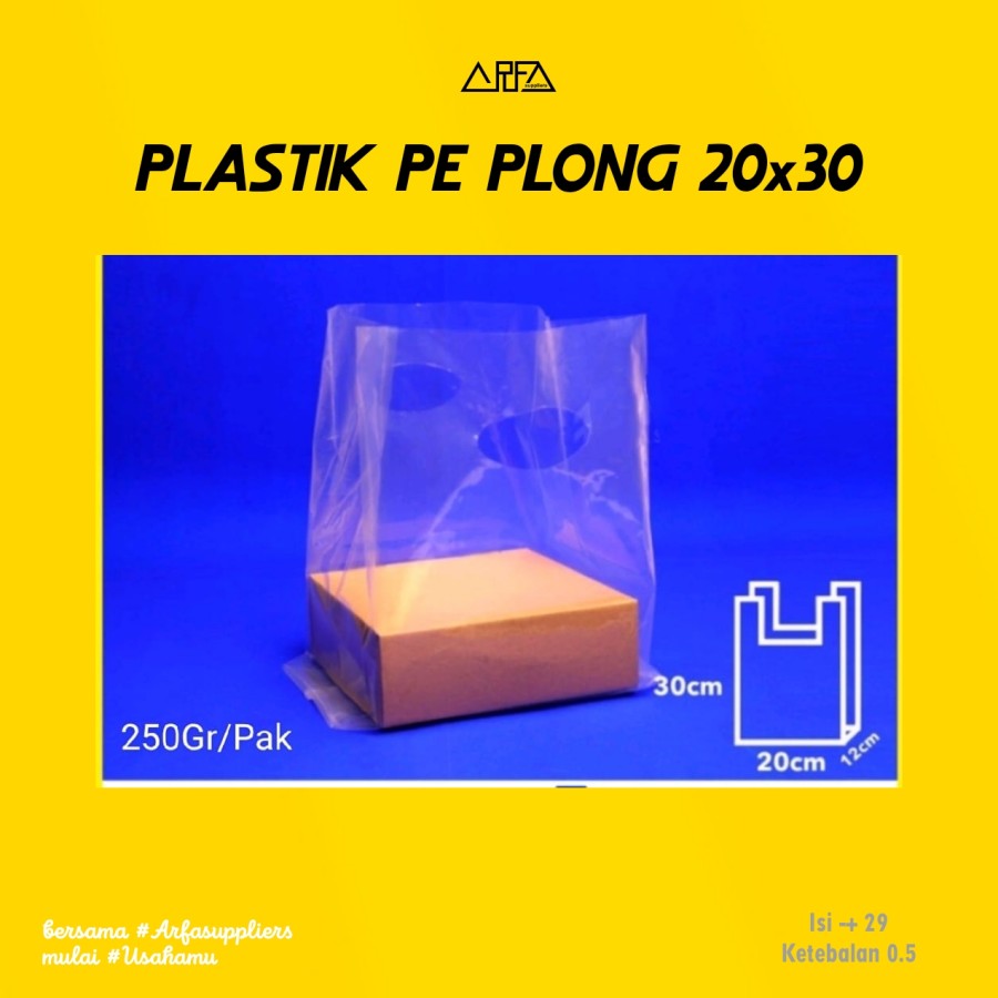 [KK009] Kantong Plastik PE Plong 20x30
