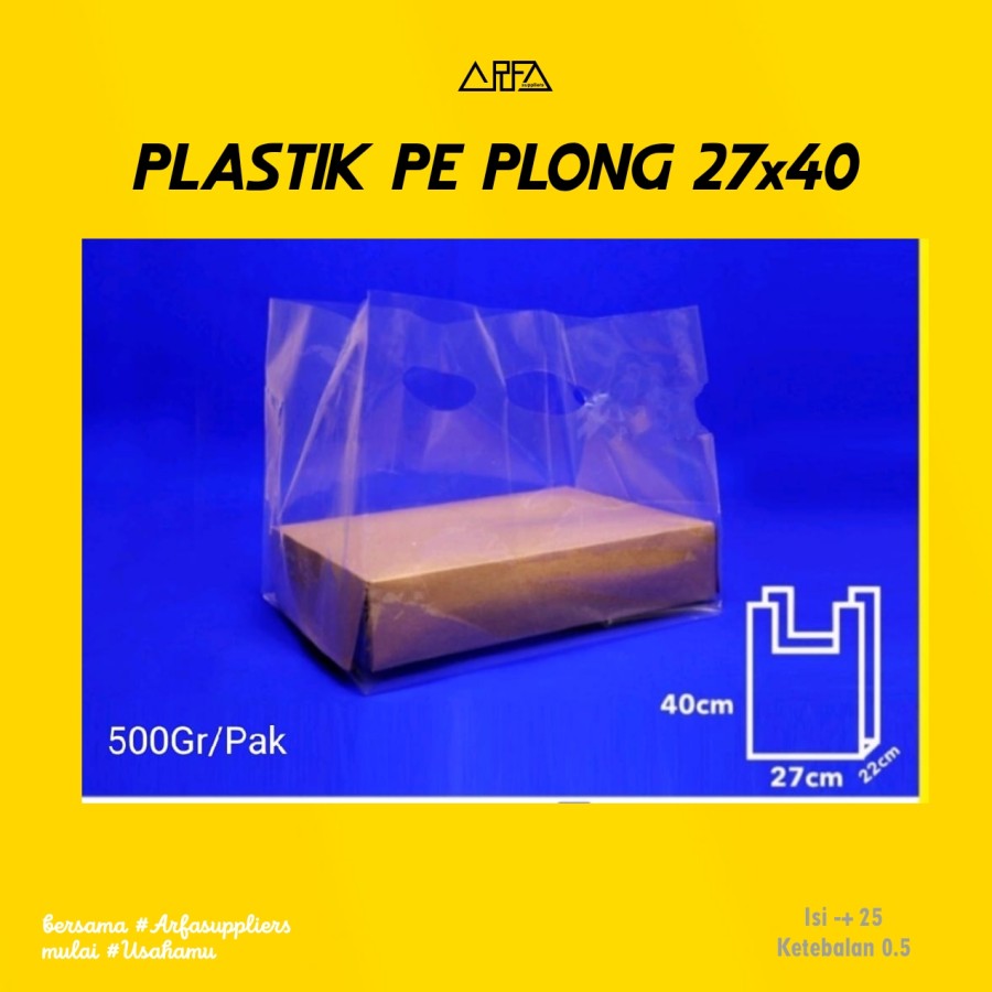 Kantong Plastik PE Plong 27x40