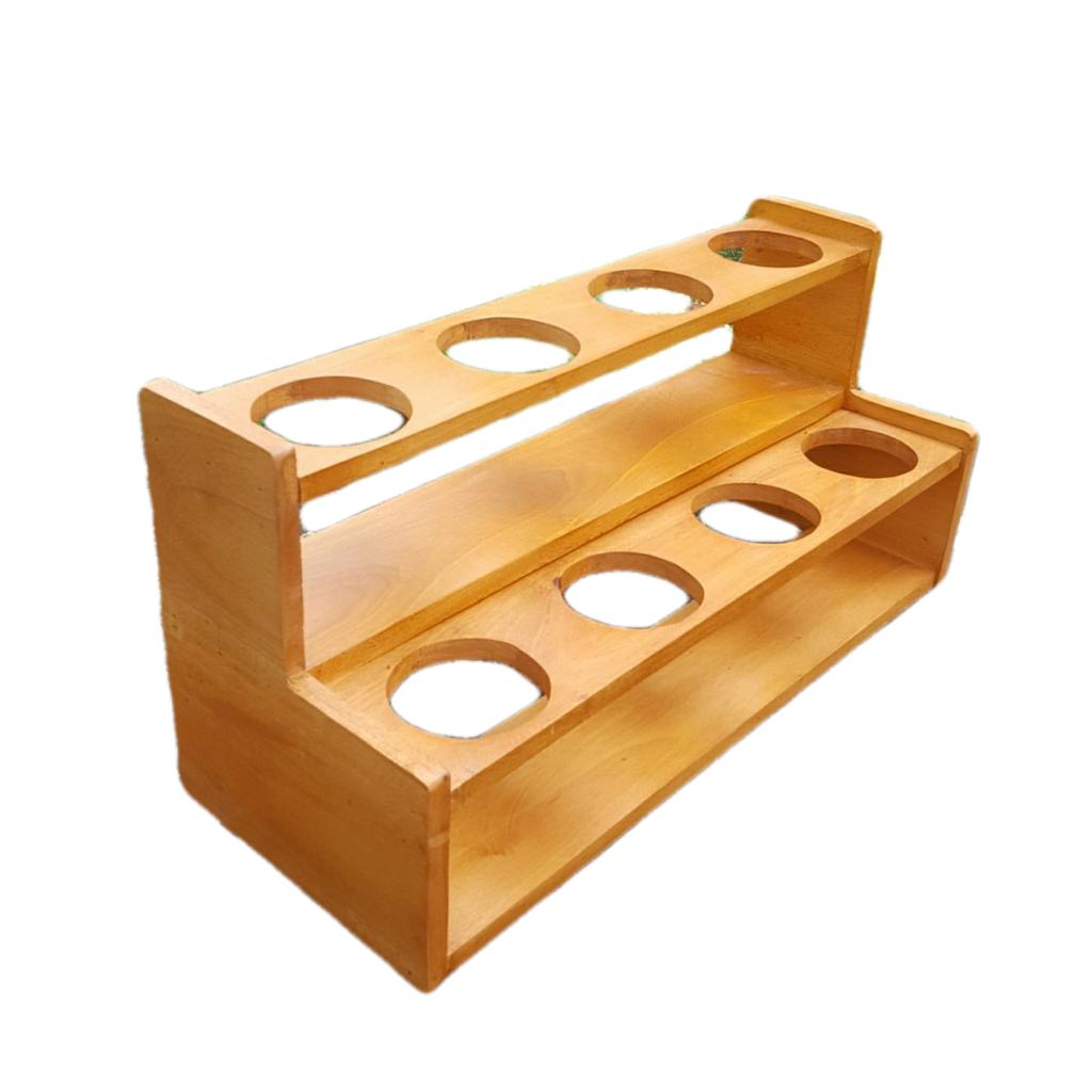 Rak Botol Kayu 8 slot 10cm 2 tingkat
