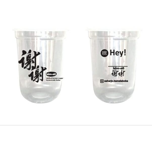 Sablon Gelas 14 oz oval isi 500