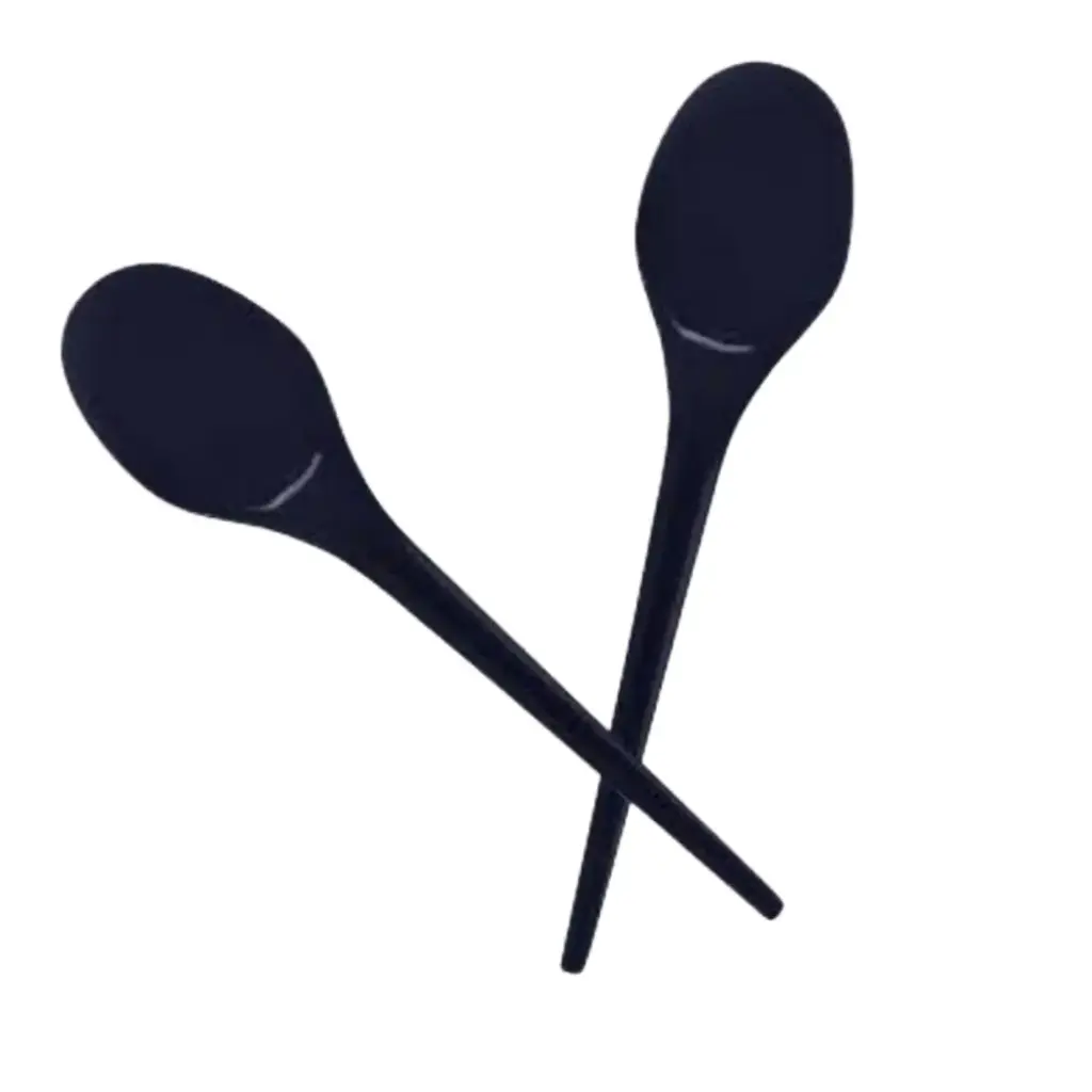 [APK02046] isi 25 Sendok Makan Plastik Hitam