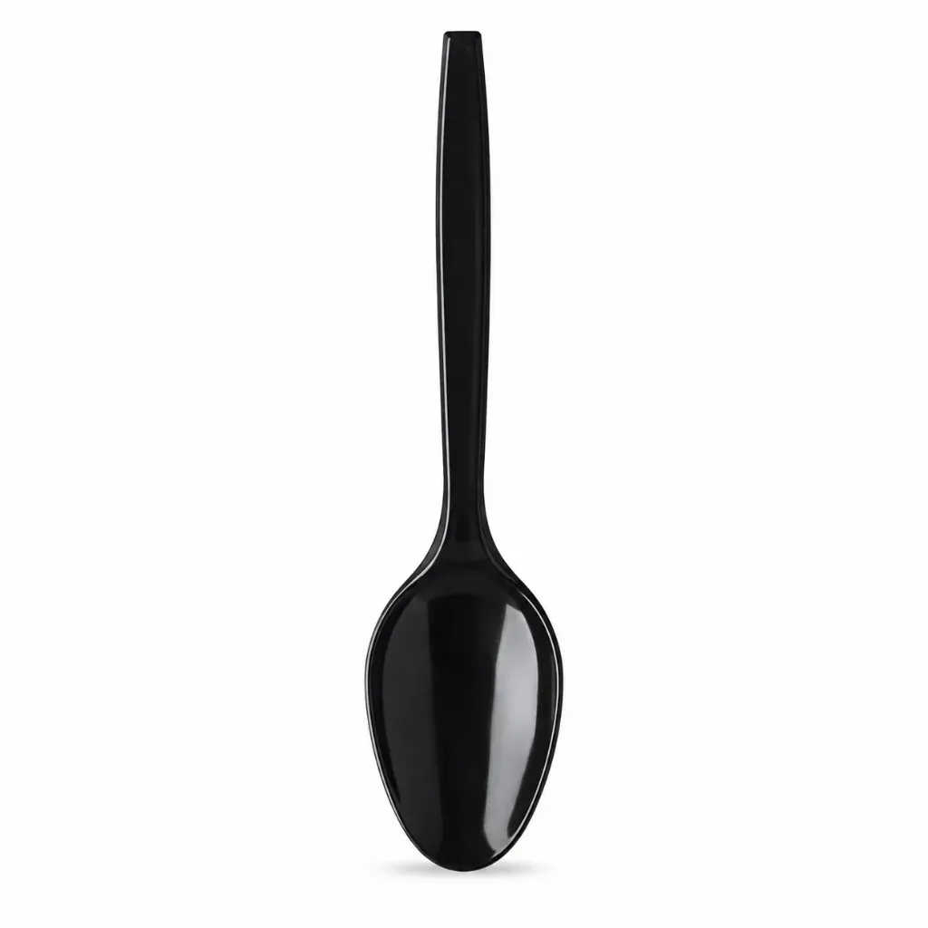 [KAM002] 25 Pcs Sendok Makan Plastik Hitam