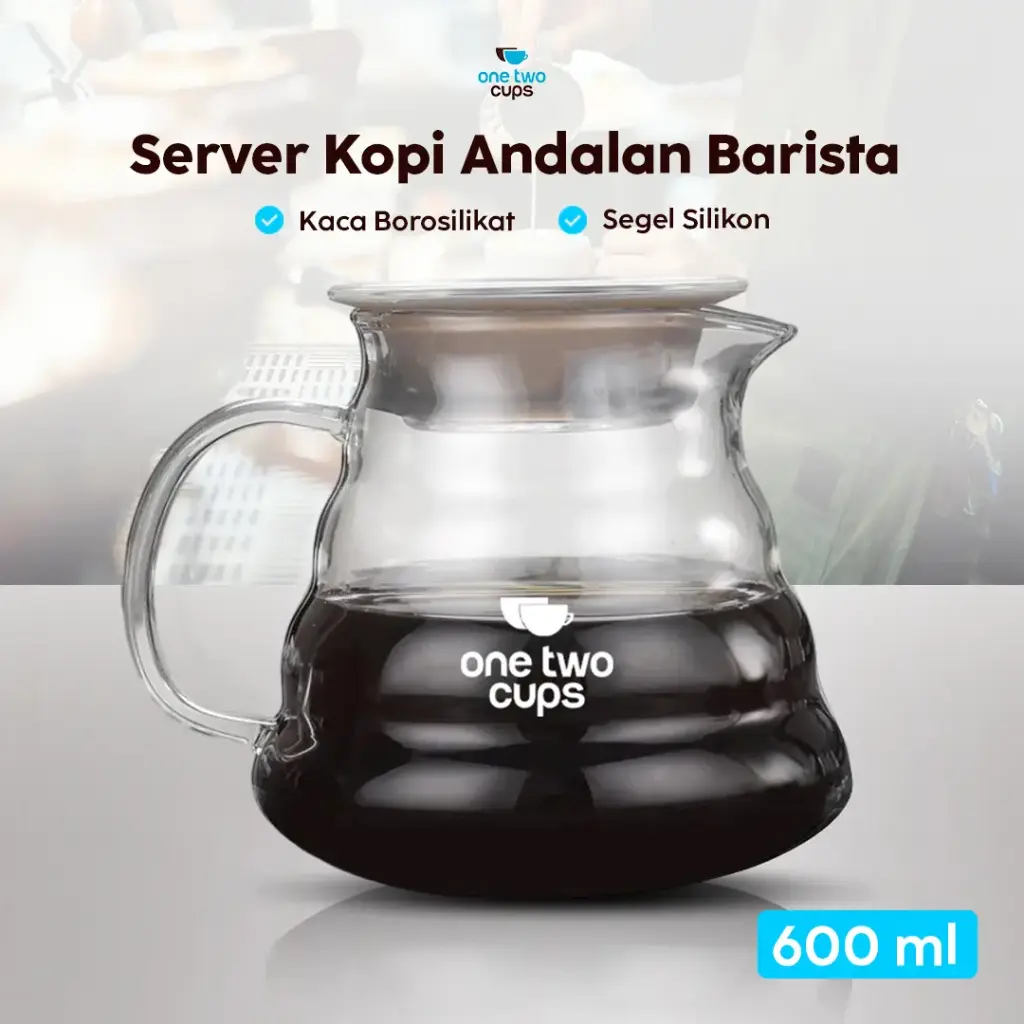 [PKSPO009-B] SE101 600ml Pour Over Coffee Server + Lid One Two Cups
