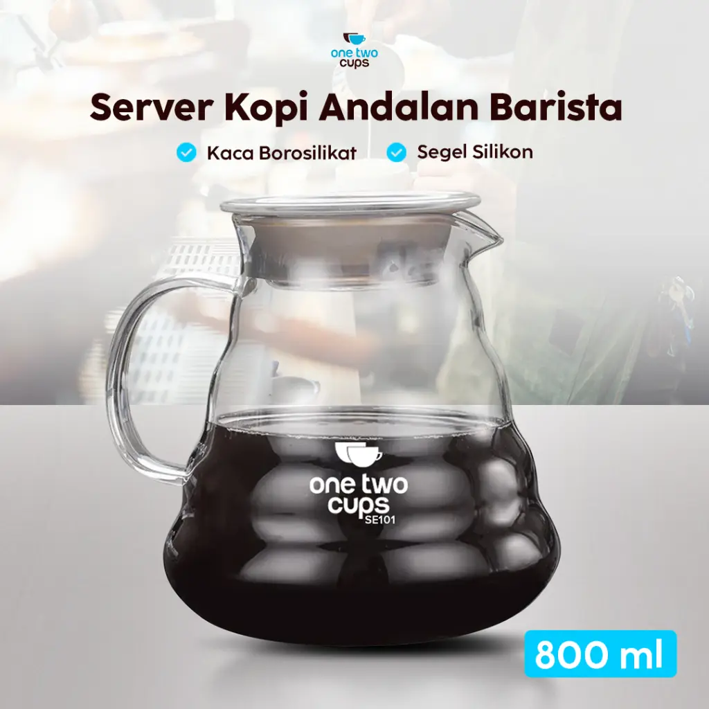 [PKSPO009-C] SE101 800ml Pour Over Coffee Server + Lid One Two Cups