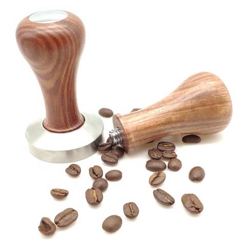 Tamper Stainless Kayu Coklat 51mm