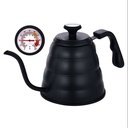RT40 Black 1.2L Teko Leher Angsa Gooseneck Kettle + Thermometer One Two Cups