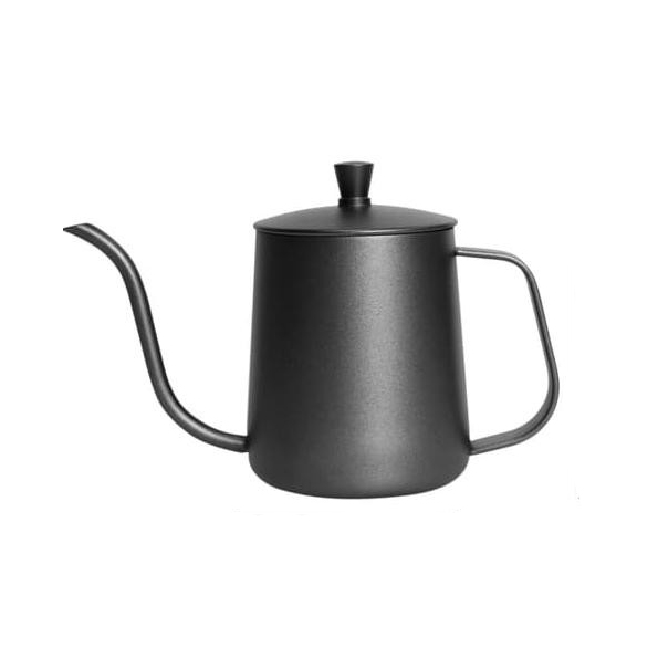 [PKTLG003] ZM00102 Black 350ml Teko Leher Angsa Gooseneck Kettle + Tutup One Two Cups