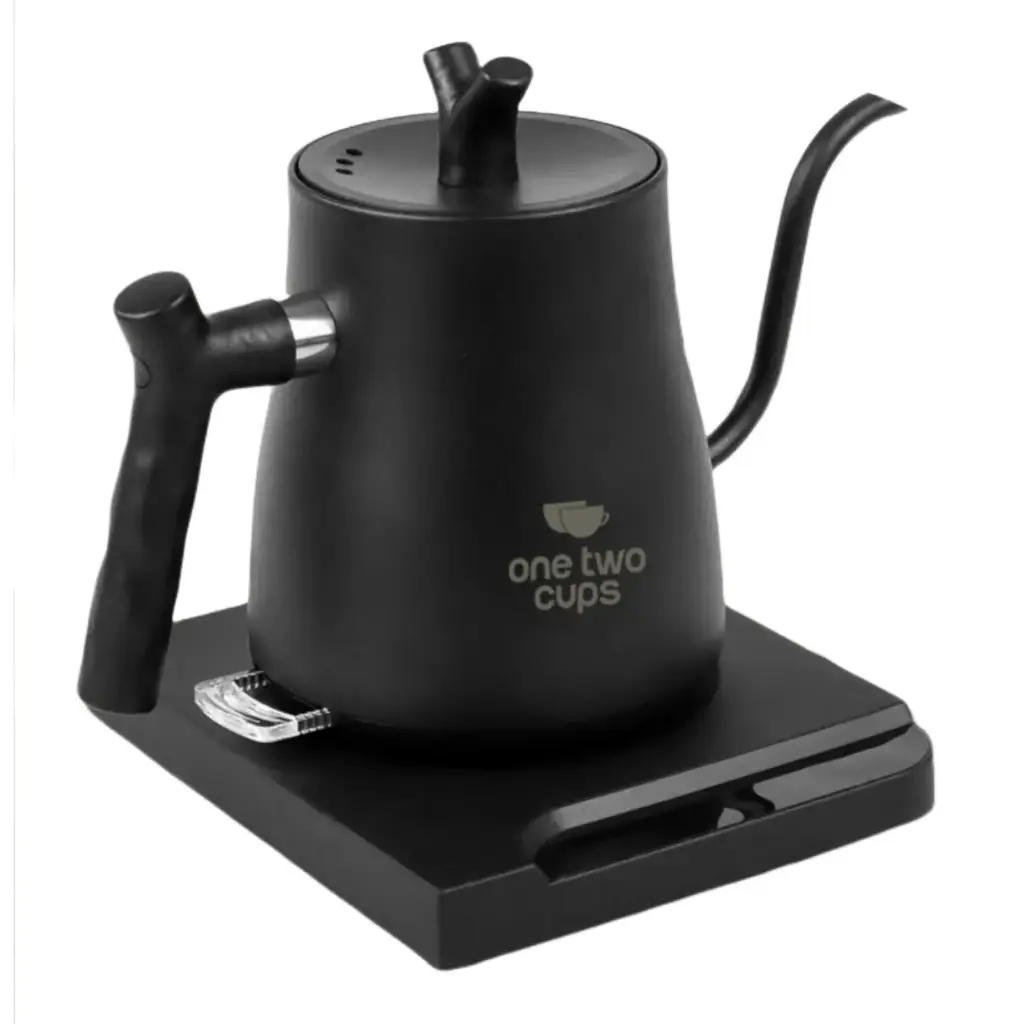 HR462 Black 1L Teko Leher Angsa Gooseneck Kettle One Two Cups