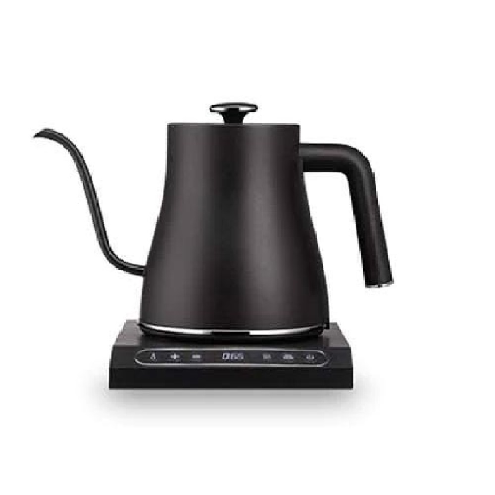 LPS1995 Edoolffe Black 800ml Teko Leher Angsa Gooseneck Kettle