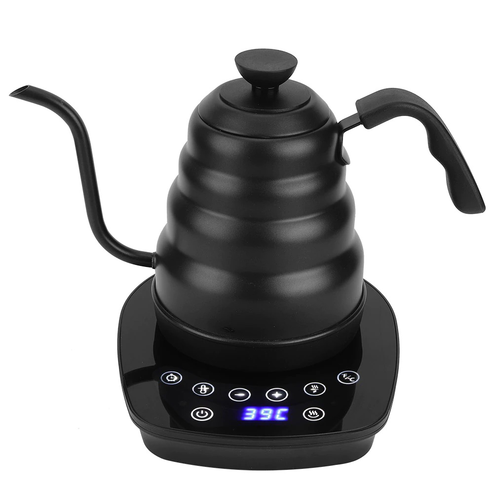 [PKTLE004] GY1658 Black 800ml Teko Leher Angsa Gooseneck Kettle One Two Cups