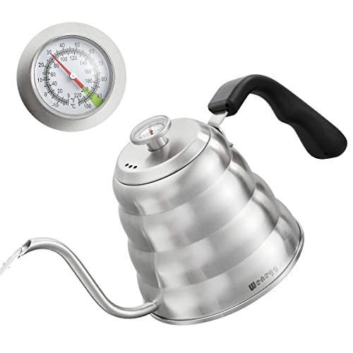 [PKTLG012-D] RT40 Silver 1.2L Teko Leher Angsa Gooseneck Kettle + Thermometer One Two Cups