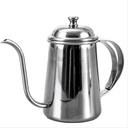 HS40 Silver 650ml Teko Leher Angsa Gooseneck Kettle One Two Cups
