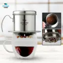 8QLC2 250ml Vietnam Drip Coffee Filter Pot Stainless One Two Cups