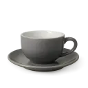 Cangkir Latte 220ml + Saucer Keramik Abu-Abu