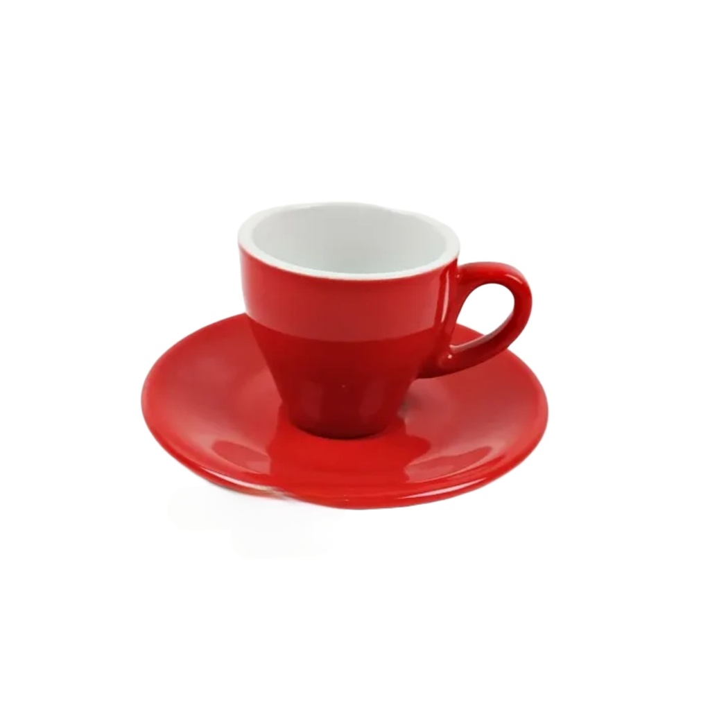 [PCGCE001-F] Cangkir Espresso 50ml + Saucer Keramik Merah Red