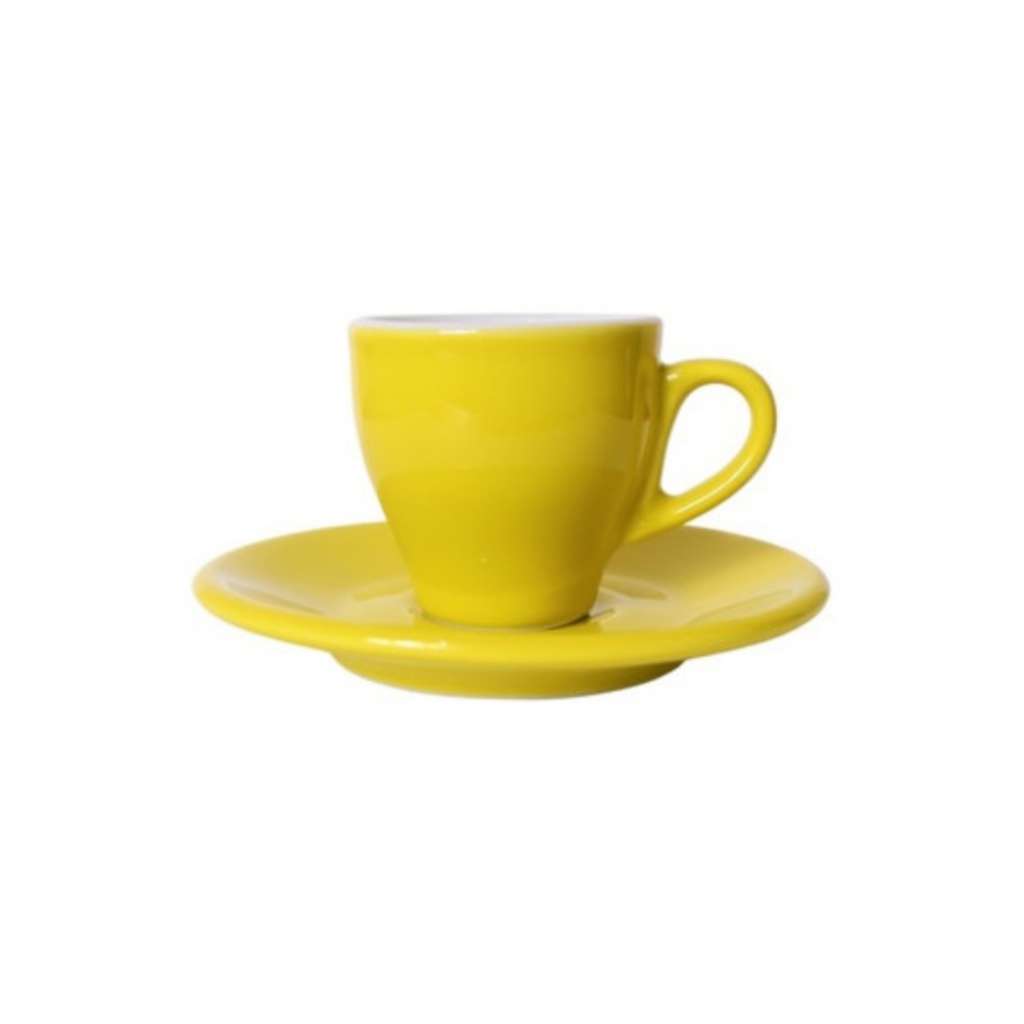 [PCGCE001-E] Cangkir Espresso 50ml + Saucer Keramik Kuning Yellow