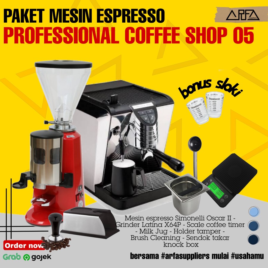 Paket Mesin Kopi Basic Profesional Simonelli Oscar