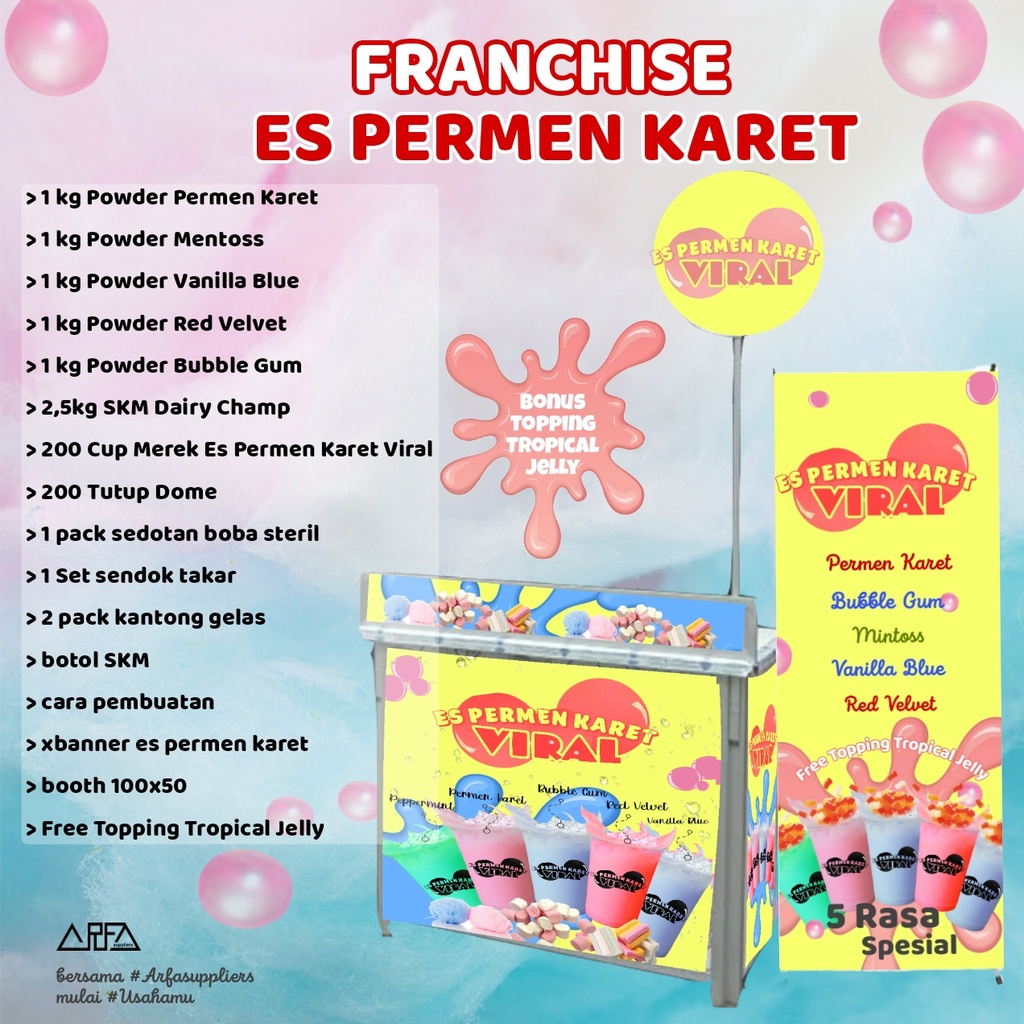 Paket Usaha Minuman Es Permen Karet Komplit