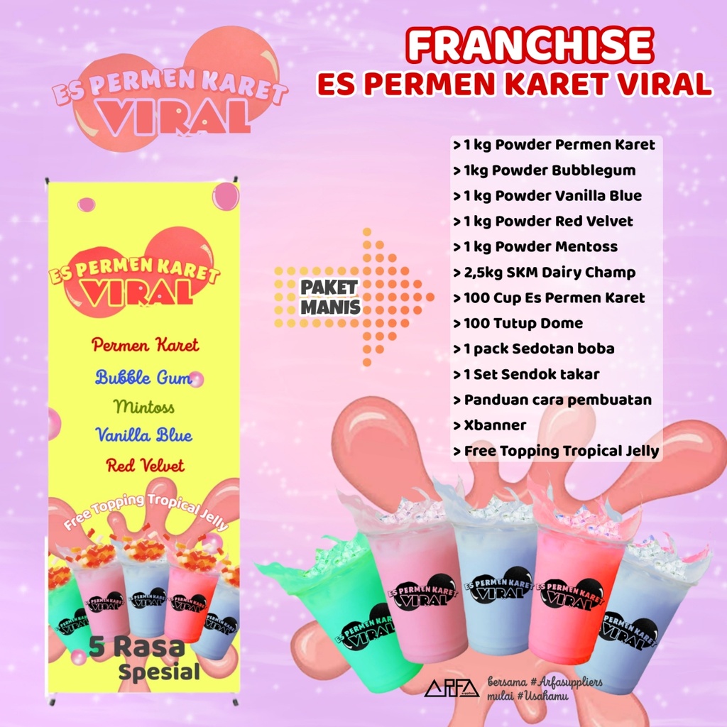 Paket Usaha Minuman Es Permen Karet Paket Manis