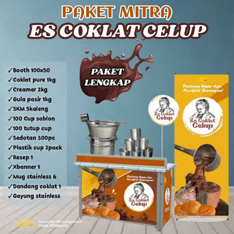 Paket Jumbo Komplit Usaha Minuman Es Coklat Celup Viral