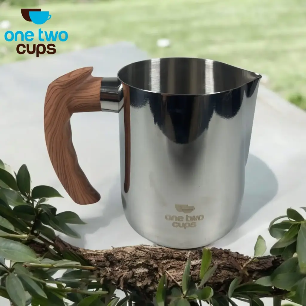 DRH600 Silver 600ml Milk Jug Gagang Kayu