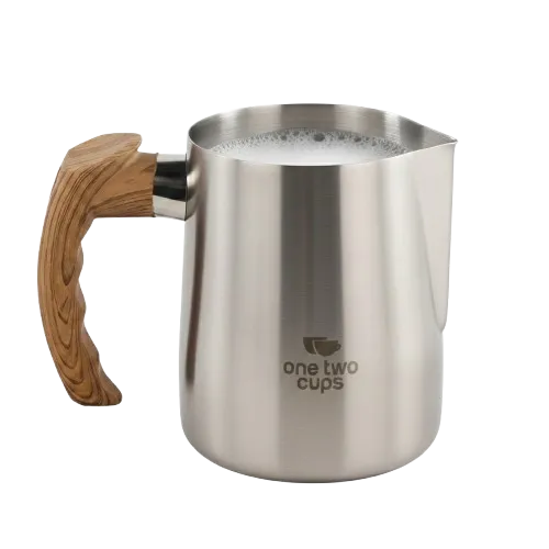 [PBMJ018] DRH600 Silver 600ml Milk Jug Gagang Kayu One Two Cups