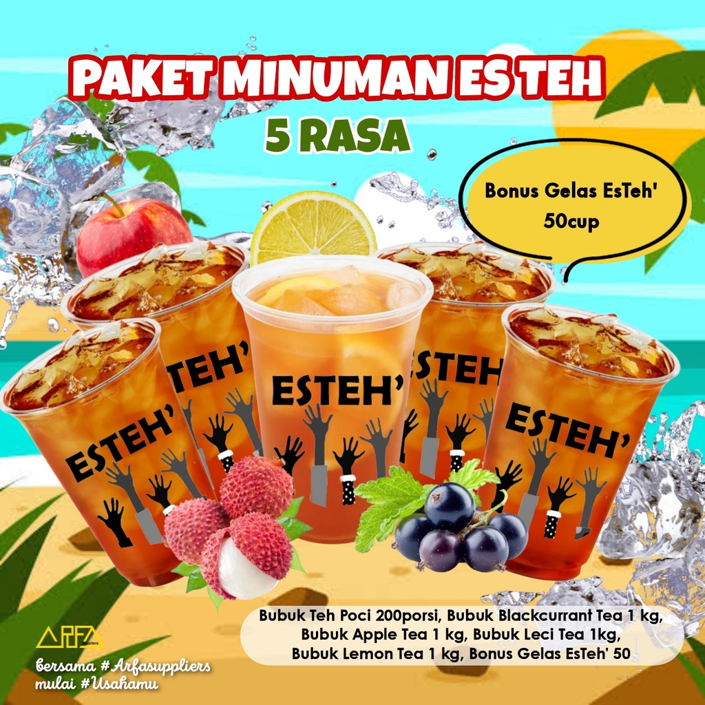 Paket Usaha Minuman Es Teh 5 rasa