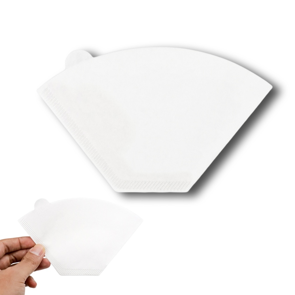 KHM07 U102 100 Pcs White Paper Filter Trapesium V60 1-2 Cups
