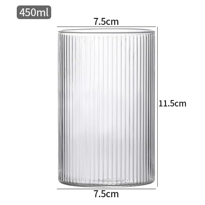 SF455 SEFFAF 450ml Gelas Cafe Striped