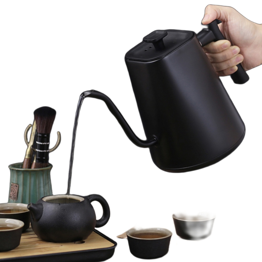 [PKTLE004] KT10 Pro Black 1L Teko Leher Angsa Gooseneck Kettle One Two Cups
