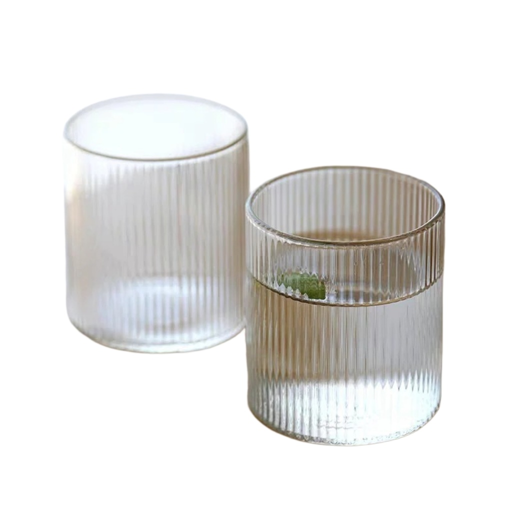 [PCGC024] KT011 300ml Gelas Cafe Dirty Latte Stripe Glass One Two Cups