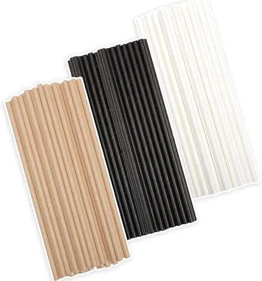 QW95 Sedotan Kertas Steril Hitam/Putih/Coklat Isi 100