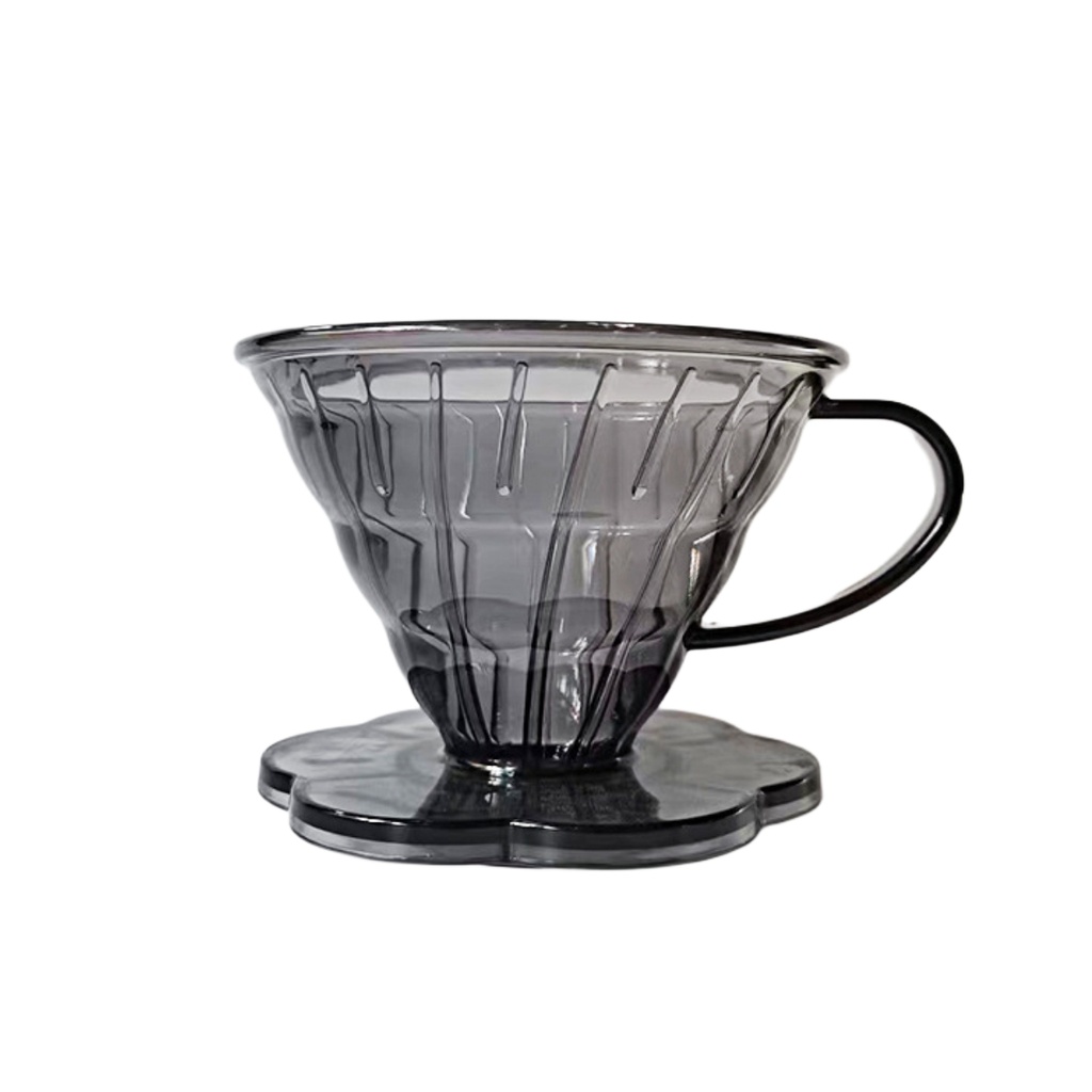 [PKDV003] KP25 Gray Flowers Dripper V60 Plastik One Two Cups