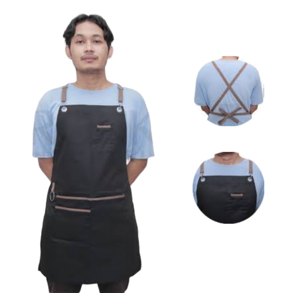 [PBL017] Drill Cotton Celemek Masak Apron Barista